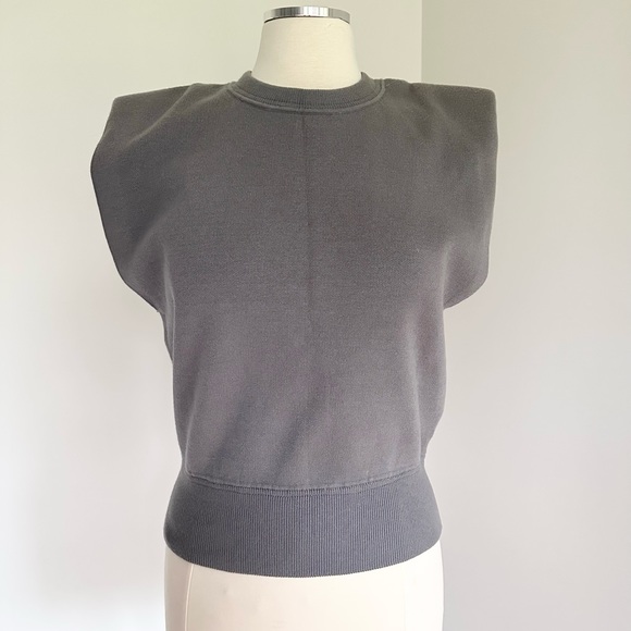 Zara Knit Muscle Knit Top With Padded Shoulder - Picture 2 of 7
